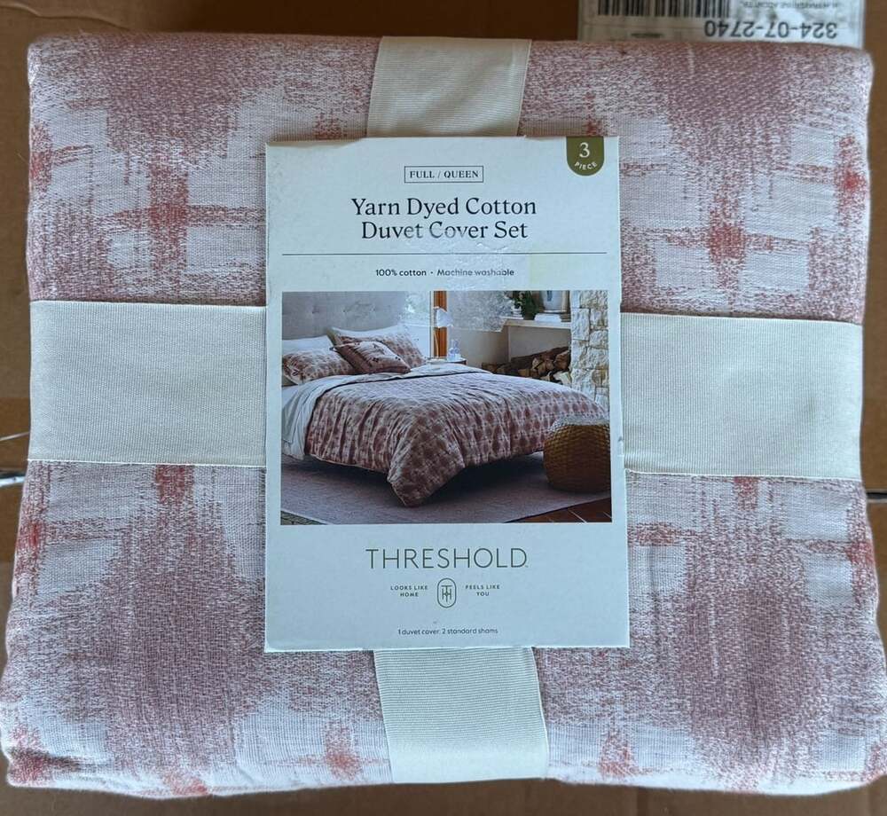 Threshold Yarn Dyed Cotton Duvet Cover Set Full Queen